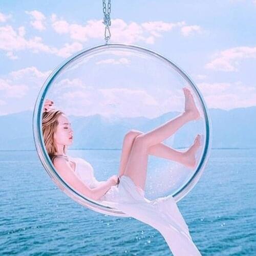 200kg Load-bearing Swings Bubble Chair Transparent Hanging Chair Single Cradle Indoor Balcony Lazy People Hanging Basket Chair