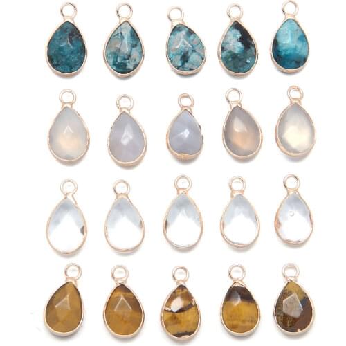 2020 Hot Selling Natural Stone Teardrop Shape Pendants Charms Jewelry Charms For Jewelry Making Bracelet Earrings