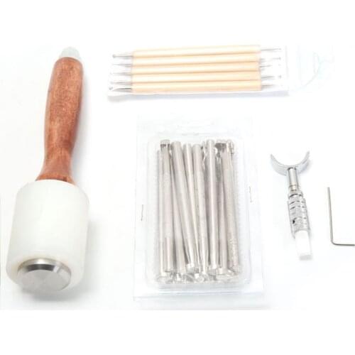 27pcs DIY Leather Working Saddle Stamping Tools Set for Leathercraft Working Carving Handmade Art Carving Hammer Cowhide Tool