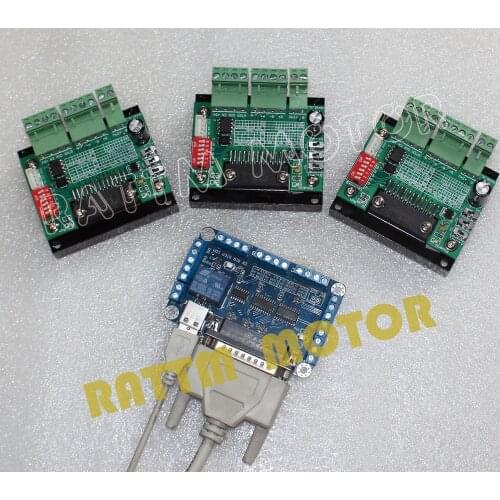 3PCS 3.5A TB6560 Single Axis CNC Stepper Motor Driver 16 Microstep & 5 axis CNC Breakout board interface V5 type MACH/EMC2/KCAM4