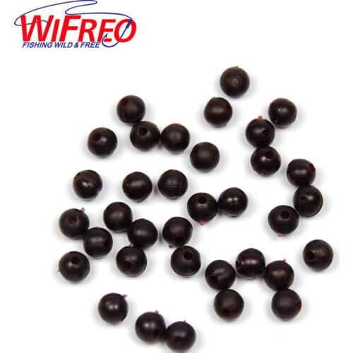 [50PCS/Pack] 6mm Carp Fishing Beads Soft for Helicopter Rig Multiple Purpose Black Green Brown Terminal Tackle