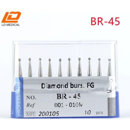 10pcs Diamond Burs Drill BR-49 стоматология Dental Ball Round Type Burs High Quality dental tools FG 1.6M for Teeth Whitening