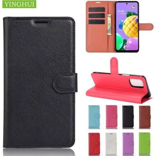 Flip Leather Silicone Magnetic Phone Case Bag For LG K52 K42 K22 K62 K92 5G Q52 Litchi Texture Mobile Protect Cover With Card