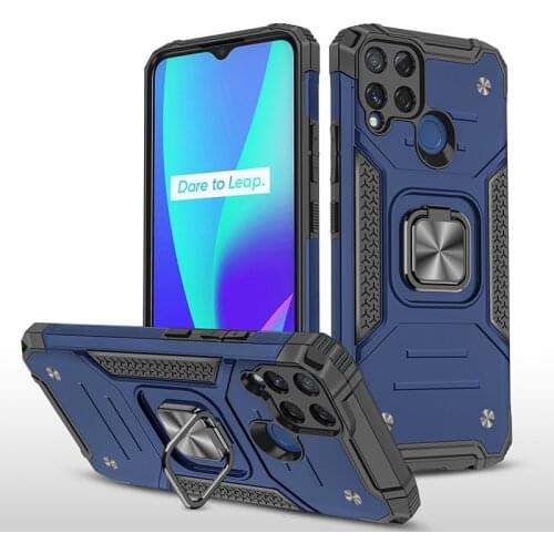 Realme C11 C15 5 6 6S 6i 5S 5i C3 Realme Narzo 20A Case Shockproof Magnet Car Holder Ring Rugged Armor Phone Case