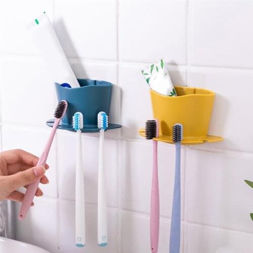 Toothbrush Holder Wall-mount Multipurpose Toothpaste Holder Shaving Brush Holder
