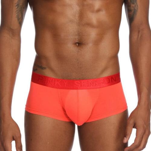 Men Underwear Sexy Cueca Ice Silk Male Underwear Boxer Shorts Ultra Thin Homme Boxershorts Trunks Solid Color Underpants 1pc