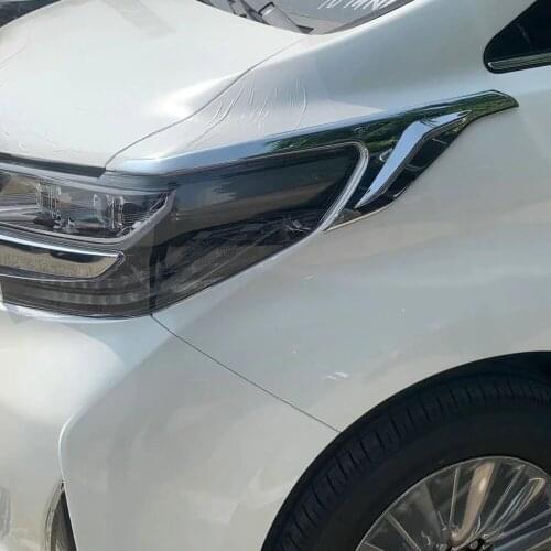 For Toyota Alphard Vellfire AH30 2016-2018 2019 Car Front Headlight Head Lights Lamp Eyebrow Cover Frame Strip Trim Accessories