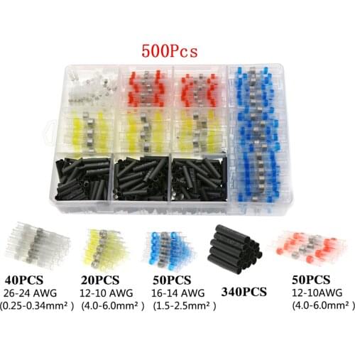 Optional Solder Seal Wire Connectors Heat Shrink Butt Connectors Terminals Electrical Wire Connectors Insulated Waterproof