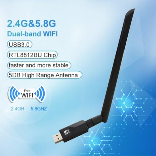 Dual Band 1200Mbps Wifi Adapter USB 3.0 RTL8812BU Wireless AC1200 Network Card Dongle 802.11ac With Antenna For Laptop Desktop