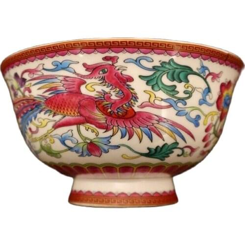 Chinese old porcelain Pastel Dragon and Phoenix Pattern Bowl