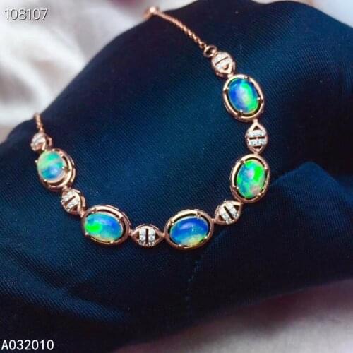 KJJEAXCMY Fine Jewelry 925 Sterling Silver inlaid opal women hand bracelet exquisite support detection