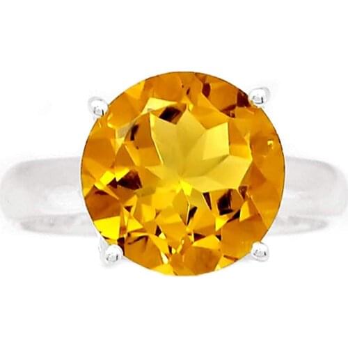 Genuine HONEY QUARTZ Ring 925 Sterling Silver, USA Size : 7, AR4297