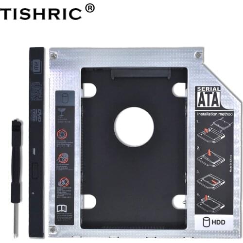 TISHRIC 2018 Hot Sale for Notebook CD DVD ODD 2nd HDD Caddy 9.5mm SATA for 2.5 SSD Case HDD Enclosure Optibay with LED Indicator
