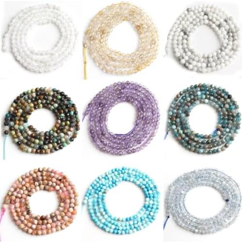 2-2.5mm Natural Faceted Apatite Howlite Quartzs Howlite Stone Round Beads for Jewelry Making DIY Bracelet 15'' strand