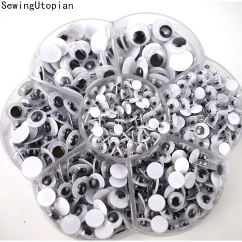 340PCS 6/7/8/10/12/15/18MM Dolls Eyes Accessories Plastic Animals Eyes DIY Handmade Kids Plush Animals Moving Wiggling Eye Toys