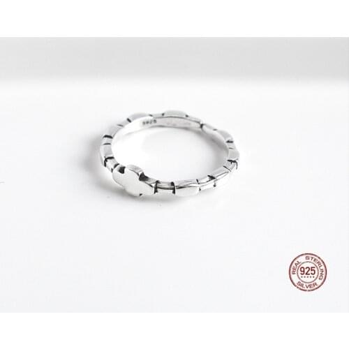 LKO Simple Vintage 925 Sterling Silver Cross Rings for Women Wedding Chic Ornaments Trendy Jewelry Adjustable Rings