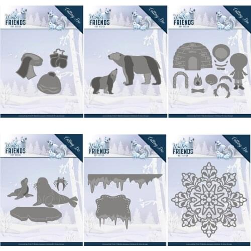 Piggy Craft metal cutting dies cut die mold Winter animal friends Scrapbook paper craft knife mould blade punch stencils dies