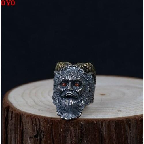 Restoring ancient ways is Thai silver ring wholesale fashion openings satan silver ornament male money ring shape