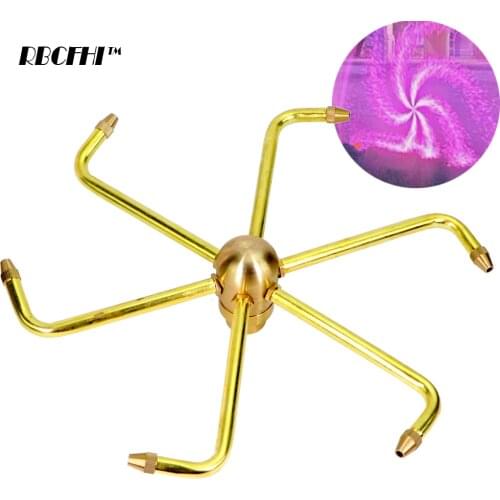 RBCFHI 1" 1.5'' Brass 6-Arm Pirouette Water Fountain Nozzle Spray Sprinkler Head DN25 DN40 Windmill Rotating Water Pond Nozzles