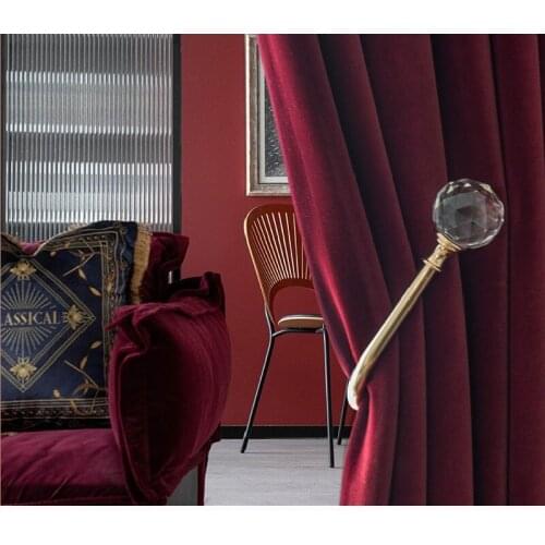 Nordic Mink Velvet Texture Curtains Pure Color Not Down Velvet Curtains for Living Room High-end Club Curtain Tulle Decoration