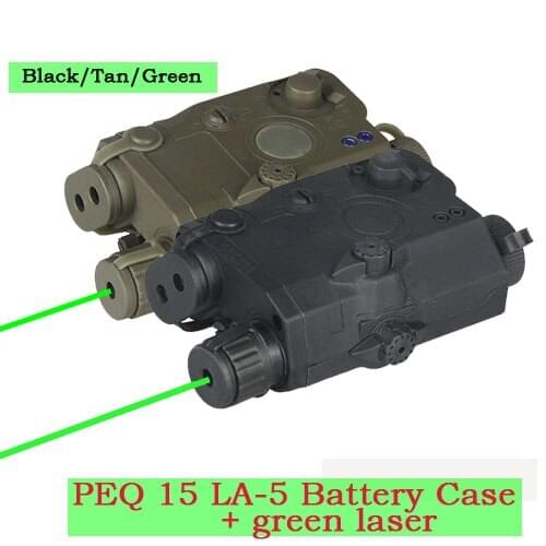 PPT New Arrival PEQ 15 LA-5 Battery Case +Tactical Green Laser Sight For Hunting HS20-0025Green