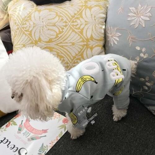 Pet Dog Clothes Cotton Cute Jumpsuit For Dogs Banana Print Casual Stretch Costume Pets Dog Clothing For Small Medium Large Dogs