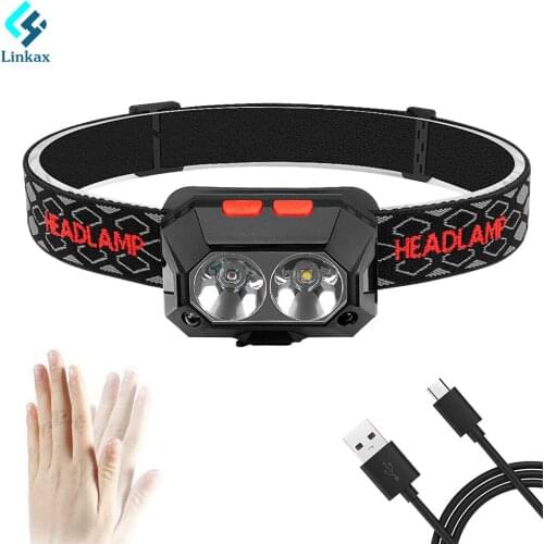 3000LM Mini Rechargeable LED HeadLamp Body Motion Sensor LED Bicycle Head Light Lamp Outdoor Camping Flashlight With USB