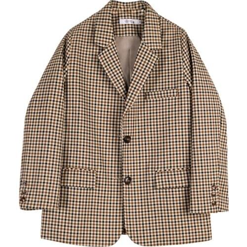 Korean plaid suit women autumn new houndstooth suit jacket blazer women coats suit women jacket women loose casual women blazers