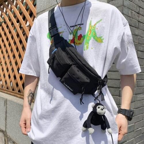 Casual Unisex Crossbody Bag 2021 Fashion Chest Bag Nylon Outdoor Adjustable Hip Belt Bags Multi-Function Men Waist Pack
