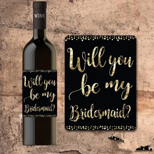 Custom bridesmaid invitation Wine Bottle Label,Will You Be My Bridesmaid, Asking Bridesmaid Asking Maid of Honor Gift,Invite