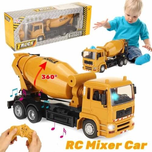 RC Mixer Car Truck 1:24 8 Channels Remote Control Sand Mud Mixer Engineering Vehicle Model Toys for Children Kids Boys Xmas Gift