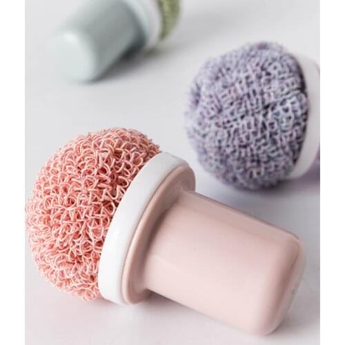 Nano Steel Wire Brush Ball Kitchen Cleaning Dishwashing Steel Wool Scouring Pad Colourful Stainless Steel Scrubber Polishing