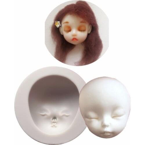 Sleeping Boy Baby Face Mould Silicone Fondant Mold Chocolate Candy Gumpaste Mould Sugarcraft Cake Decorating Tools SM-051