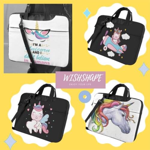 Unicorn Laptop Bag Case Bicycle With Handle Computer Bag Waterproof Soft Laptop Pouch