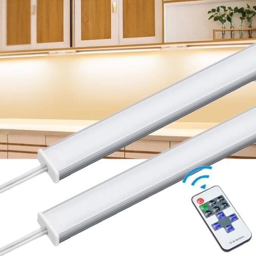 12V LED Cabinet light with RF Dimmer Remote Control 30/40/50cm Dimmable Kitchen Night lamp For Wardrobe Decoration Lighting