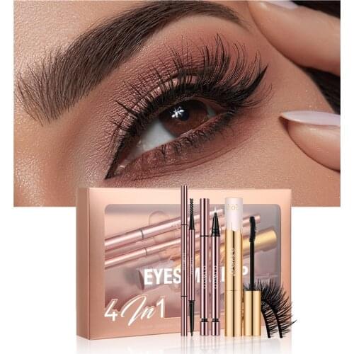 O.TWO.O Eye Makeup Set Cosmetic Lengthening Eyelash Mascara Waterproof Liquid Eyeliner Pen Lasting Eyebrow Pencil Flase Lashes