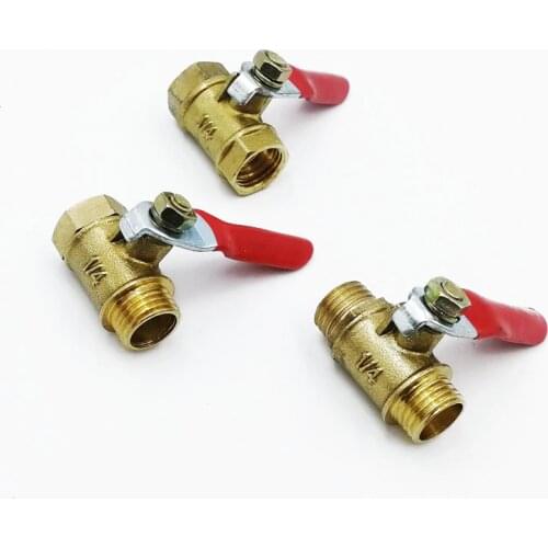 Water pipe brass ball valve 1/4 "toilet turn off water brass ball valve straight 1/4 pipe."
