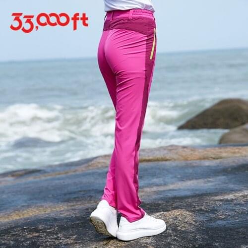 Female Summer Breathable Quick Dry Pants Outdoor Running Hiking Camping Mountaineering Elastic Thin Sports Trousers Woman