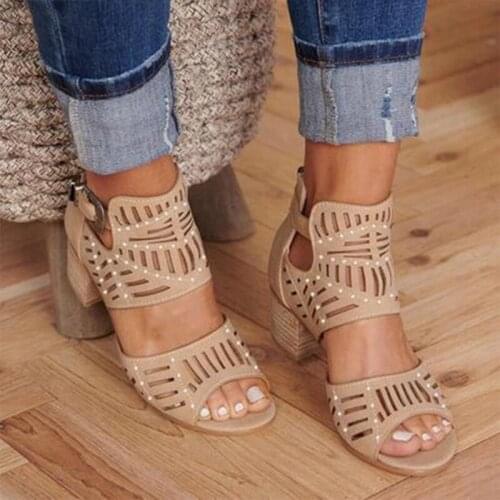 Gladiator Women Sandal Buckle Strap Fashion Shoes High Heel Sandalias