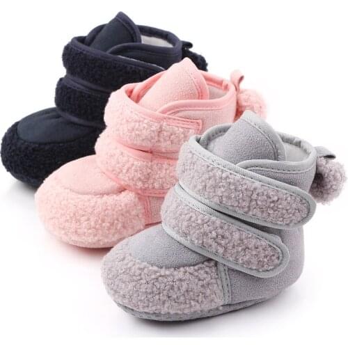 Winter Warm Toddler Boots First Walkers Newborn Baby Girls Boys Velcro Shoes Soft Sole Fur Anti-slip