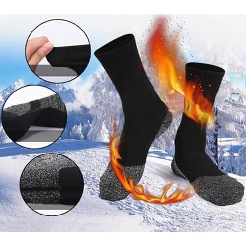 1Pair Thermal Heated Socks 35 Degree Winter Aluminized Fibers Thicken Super Soft Comfort Socks Keep Foot Warm Ski Socks