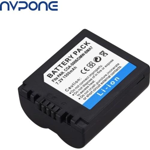 1pc 1500mAh CGA-S006 DMW-BMA7 CGR-S006E Replacement Battery For Panasonic Lumix DMC-FZ7 FZ8 FZ18 FZ35 FZ28 FZ38 FZ30 Camera