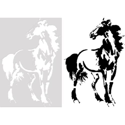 1pc 18*26cm Horse Cake Stencil DIY Wall Layering Painting Template Decor Scrapbooking Embossing Supplies Reusable