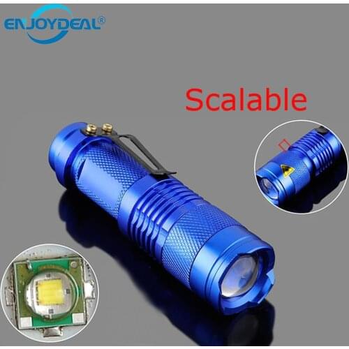1PC Durable Powerful led Flashlight Aluminum Alloy Portable Mini Q5 LED Zoomable 2000 Lumen Zoom Flashlight Torch Lamp