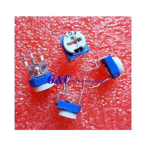 10pcs Blue White 10K OHM Resistance Adjustable Resistor