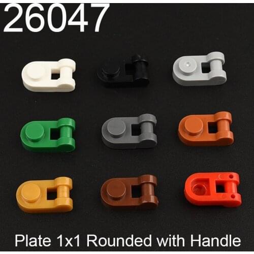 100PCS 26047 Plate 1x1 Rounded with Handle Building block accessories parts MOC DIY Education Build Toys Brick