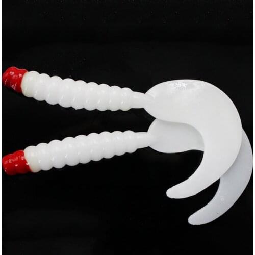 12-16Pcs Red White Fishing Lure Soft bait Worms Artificial Silicone Fishing Lure with Salt Smell Carp Bass Pesca Fishing Takcle