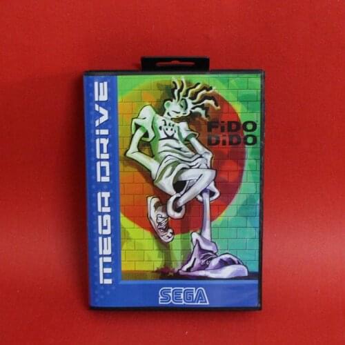 Fido Dido 16 bit MD card with Retail box for Sega MegaDrive Video Game console system