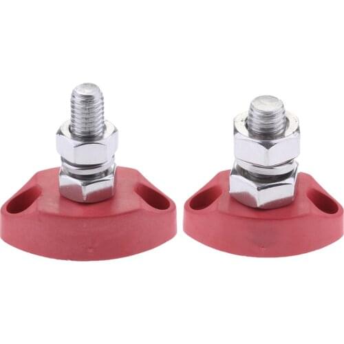 2 Pieces Junction Block Power Post Set Insulated Terminal Single Stud 6mm&8mm