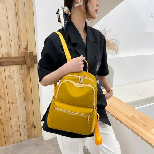 2021 New Trending Backpack For Women Casual Female Daily Bagpack Yellow Youth Girl School Backbag Light Durable For Daily